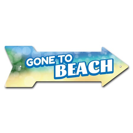 Gone To Beach Arrow Sign Funny Home Decor 36in Wide